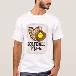 T-shirt Leopard Softball Maman Softball Jour Vibes Mothe