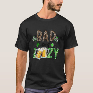 T-shirt Leopard St Patrick's Day Bad And Boozy Beer Drinki