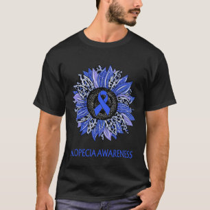T-shirt Léopard Sunflower Alopecia Awareness Blue Ribbon