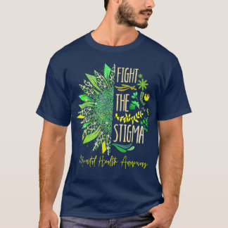 T-shirt Leopard Sunflower Fight The Stigma Mental Health A