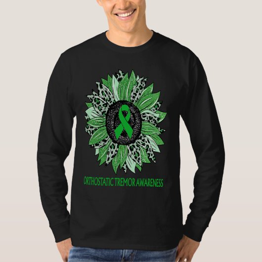 T-shirt Leopard Sunflower Orthostatic Tremor Awareness Gre (Devant)