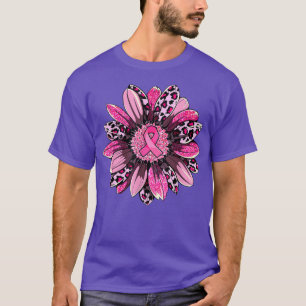 T-shirt Leopard Sunflower rose Ribbon Cancer du sein Prix