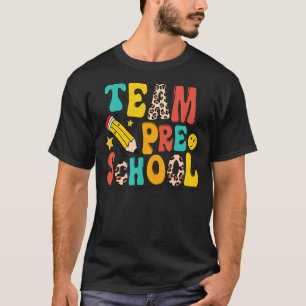 T-shirt Leopard Team Préscolaire Crayon Pré K Enseignant R
