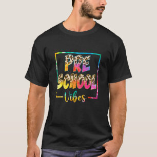 T-shirt Leopard Tie Dye Hello Preschool Vibes Premier Jour