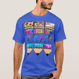 T-shirt Leopard Tie Dye Pencil, Enseignant de 4e année Ret