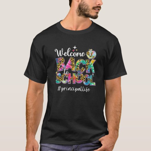 T-shirt Leopard Tie Dye Welcome Back To School 2022 Princi (Devant)