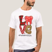 T-shirt Léopard Tooth LOVE Endodontiste Vie Valentines Chr (Devant)