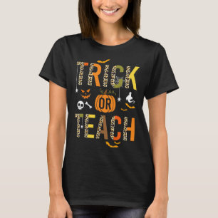 T-shirt Leopard Trick Ou Enseigner L'École D'Halloween Aut