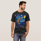 T-shirt Leopard - Van Gogh Style Starry Night Funny Graphi (Devant entier)
