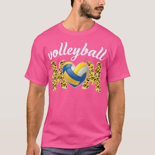 T-shirt Leopard Volleyball Maman Chemise Ball Maman Mère F (Devant)