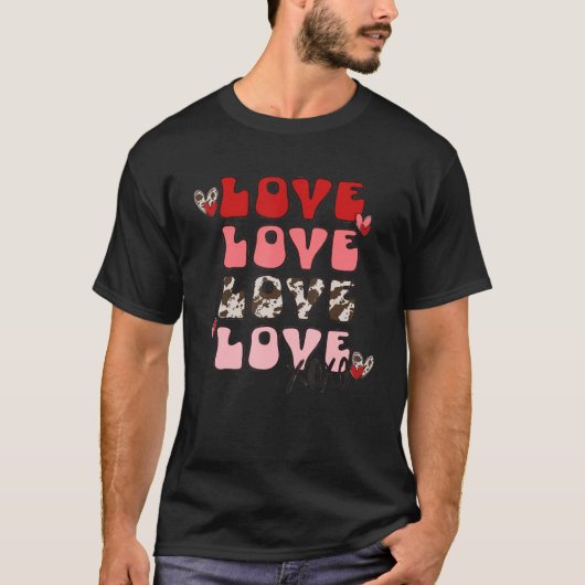 T-shirt Léopard XOXO Câlins Bisous Cœurs Amour Saint-Valen (Devant)