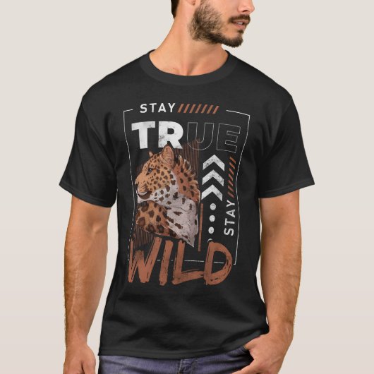 T-shirt Léopards Animal Rapide Danger rétro (Devant)