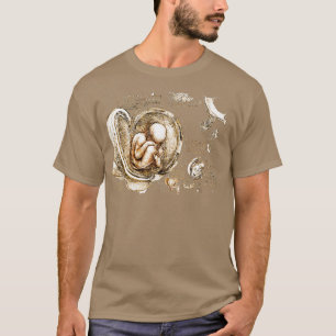 T-shirt Leornado da Vinci Foetus in the Womb