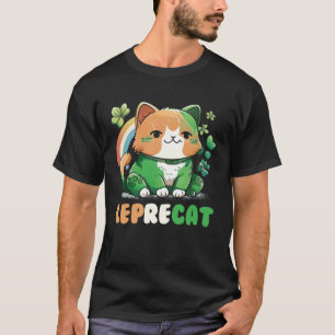 T-shirt Leprecat Mignon Chat Irlandais Fête de la Saint-Pa