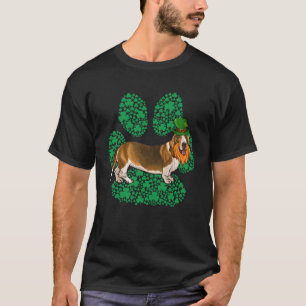 T-shirt Leprechaun Basset Hound Jour de la Saint Patrick S