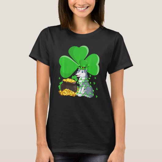 T-shirt Leprechaun Casquette Shamrock Leaf Wolf St Patrick (Devant)
