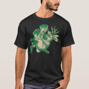 T-shirt LEPRECHAUN Combattre JACKALOPE Funny Mythologique 