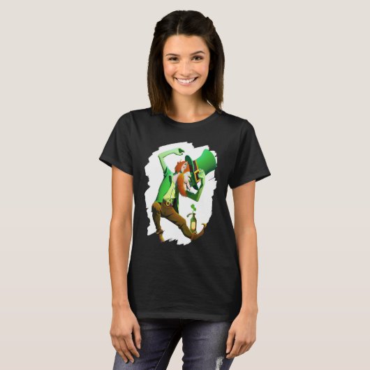 T-shirt Leprechaun Dabbing Dancing Dance St Patricks Day   (Devant entier)