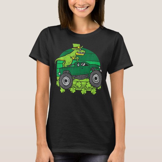T-shirt Leprechaun Dino Monster Truck St Patricks Day Todd (Devant)