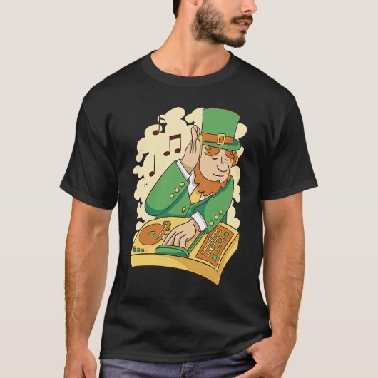 T-shirt Leprechaun DJ St Patrick's Day (Devant)