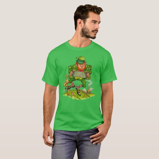 T-shirt Leprechaun en vert, Joyeuse Saint Patrick's Day (Devant entier)