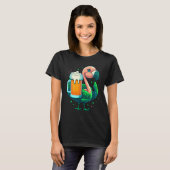 T-shirt Leprechaun Flamingo Beer Irish Flamingo St Patrick (Devant entier)