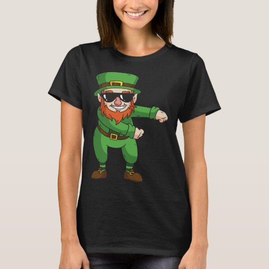 T-shirt Leprechaun Floss Dance  St Patrick Day (Devant)