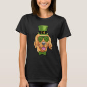 T-shirt Leprechaun Golden Retriever Clover St Patricks Day (Devant)