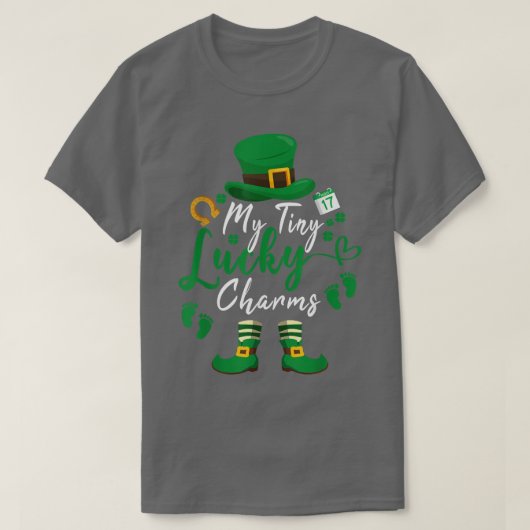 T-shirt Leprechaun Grossesse St Patrick's Day 22 My Tiny L (Design devant)