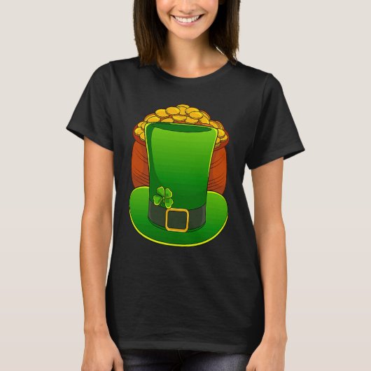 T-shirt Leprechaun Hat Lucky St Patricks Day (Devant)