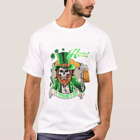 T-shirt Leprechaun I Love Getting Head On (Devant)