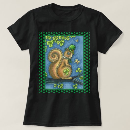 T-shirt LEPRECHAUN IRISH SQUIRREL, ST. JOUR DE PATRICK Luc (Design devant)