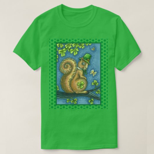 T-shirt LEPRECHAUN IRISH SQUIRREL, ST. JOUR DE PATRICK Luc (Design devant)