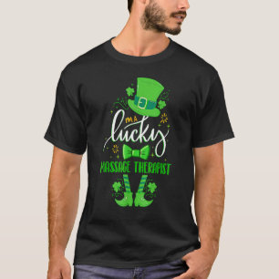 T-shirt Leprechaun Je Suis Un Chanceux Massage Thérapiste 