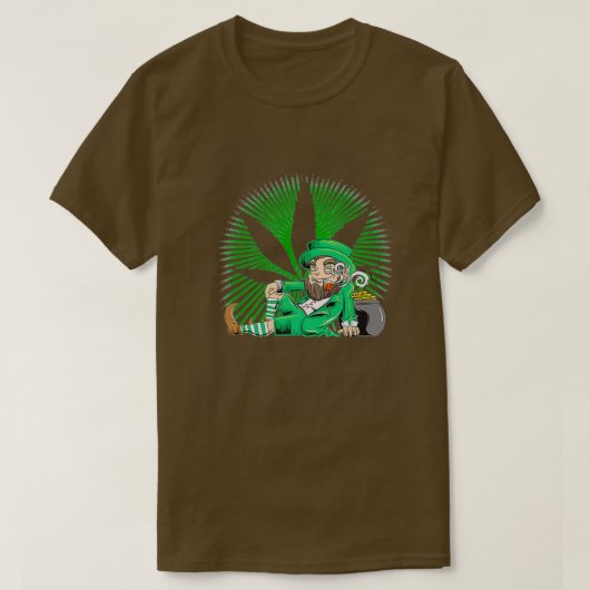 T-shirt Leprechaun Jour de la Saint Patrick du tabagisme (Design devant)