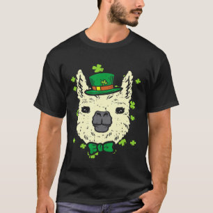 T-shirt Leprechaun Llama Head Alpaca Jour de la Saint Patr