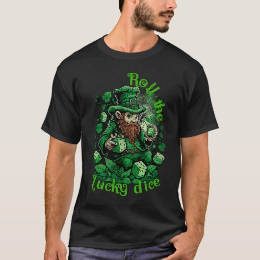 T-shirt Leprechaun lucky dice casino St Patricks day (Devant)