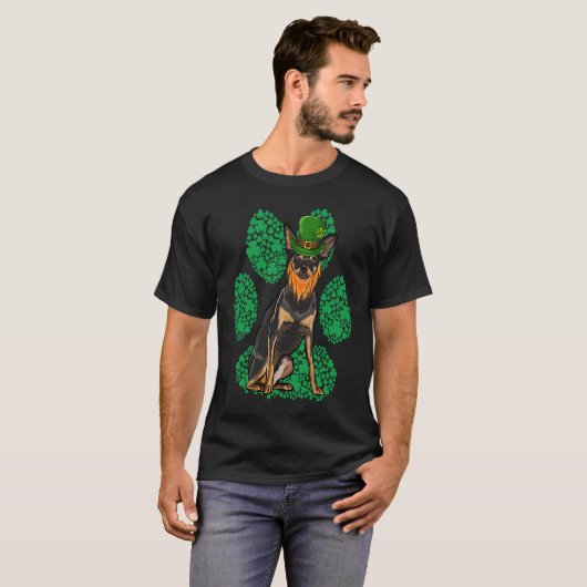 T-shirt Leprechaun Miniature Pinscher St Patricks Day Sham (Devant entier)