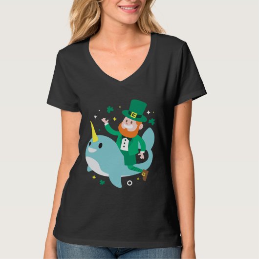T-shirt Leprechaun Narwhale Cute St Patricks Day 2020 Boy (Devant)