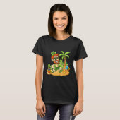 T-shirt Leprechaun On Beach Funny Patrick's Day Hawaiian S (Devant entier)