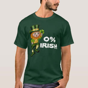 T-shirt Leprechaun or 0% irlandais drôle St Patty's