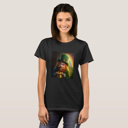T-shirt Leprechaun Pot of Gold Rainbow St Patrick's Day Lu (Devant entier)