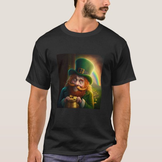 T-shirt Leprechaun Pot of Gold Rainbow St Patrick's Day Lu (Devant)