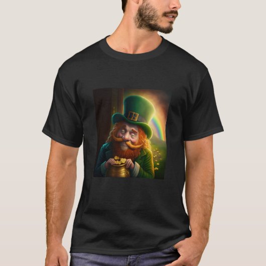 T-shirt Leprechaun Pot of Gold Rainbow St Patrick's Day Lu (Devant)