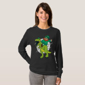 T-shirt Leprechaun Riding A T Rex Dinosaur Funny St Patric (Devant entier)