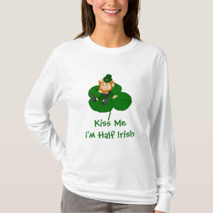 T-shirt Leprechaun Shamrock - Embrasse-moi Je suis mi-irla
