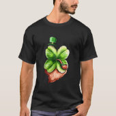 T-shirt Leprechaun Shamrock With Pipe Hat And Beard St Pat (Devant)