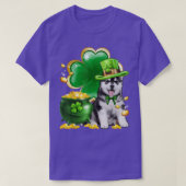 T-shirt Leprechaun Sibérie Husky Irlandais Shamrock Chien (Design devant)
