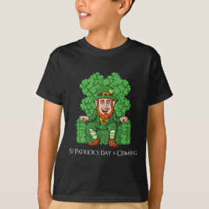 T-shirt Leprechaun Sur Trône De Clover Jour de la Saint Pa