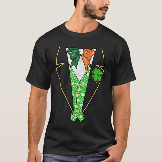 T-shirt Leprechaun Tuxedo Irish Costume Saint Patricks Day (Devant)